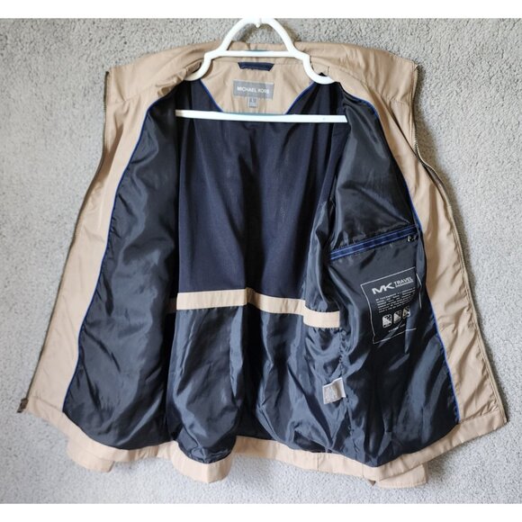 Michael Kors Travel Engineered Beige Zip Up Jacket Men's Size Large Polyester - Picture 8 of 16
